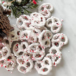WHITE CHOCOLATE PEPPERMINT PRETZELS  HOLIDAY GIFT