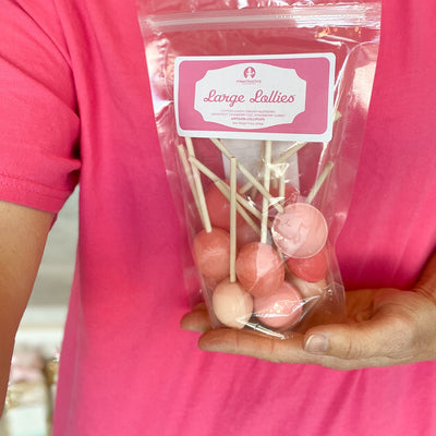 LARGE LOLLIES : PINK PERFECTION - 12 COUNT BAG